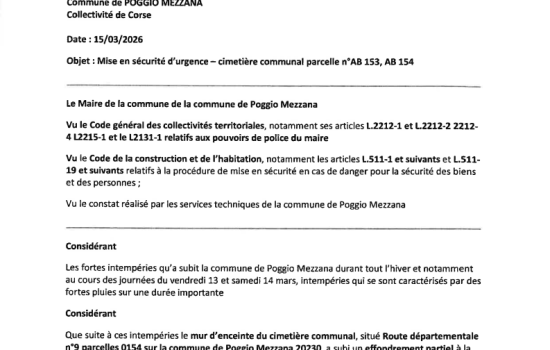 Arrêté Municipal - Mise en sécurité