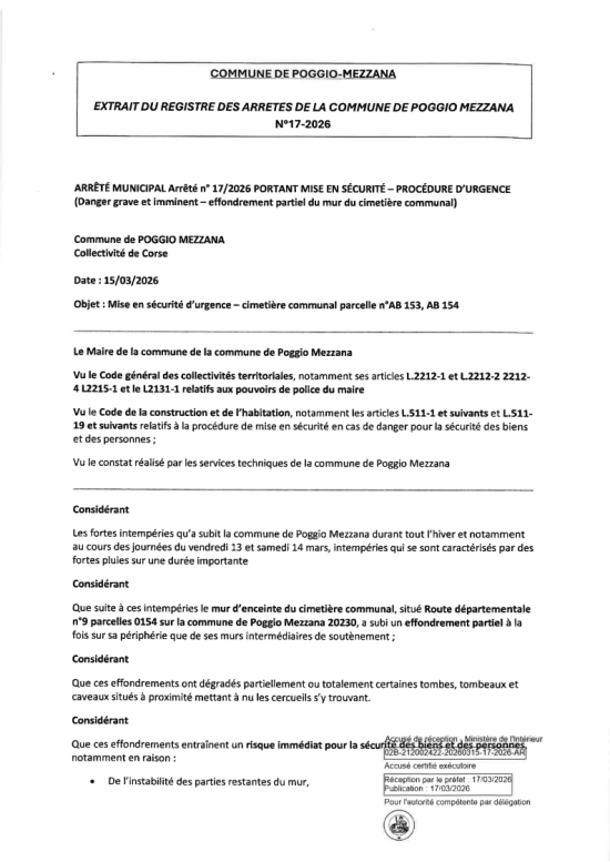 Arrêté Municipal - Mise en sécurité